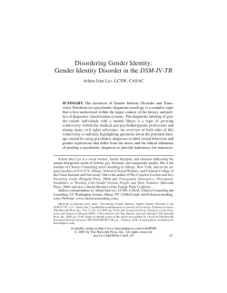 Disordering Gender Identity
