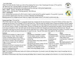 Curriculum Overview for Nursery and Reception Autumn 1