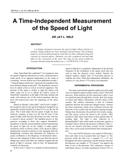 A Time-Independent Measurement of the Speed of Light