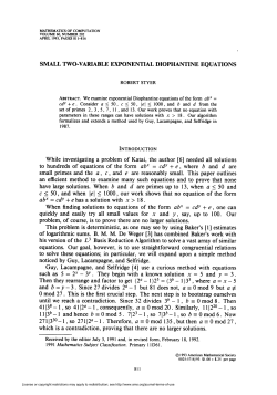 SMALL TWO-VARIABLE EXPONENTIAL DIOPHANTINE