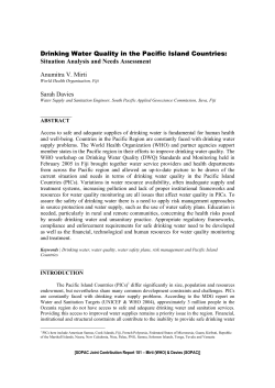 Drinking Water Quality in the Pacific Island Countries: Situation