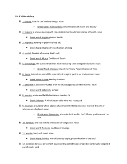 List # 16 Vocabulary 1. charity: love for one`s fellow beings