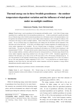 Thermal energy use in three Swedish greenhouses – the outdoor