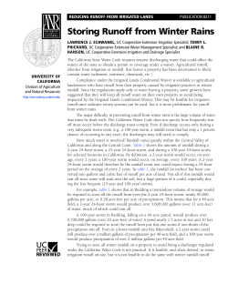 Storing Runoff from Winter Rains