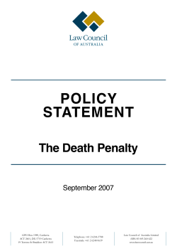 Death Penalty Policy Statement