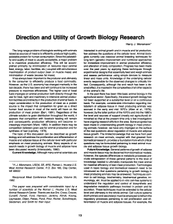 Direction and Utility of Growth Biology Research
