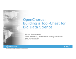 OpenChorus: Building a Tool-Chest for Big Data Science