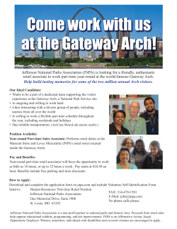Come work with us at the Gateway Arch!