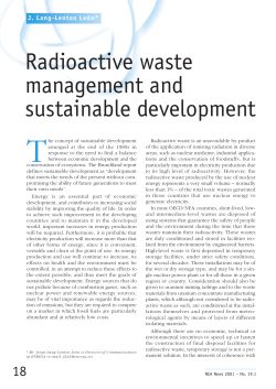 Radioactive waste management and sustainable