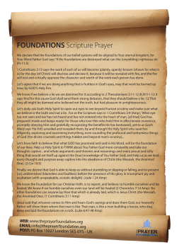 FOUNDATIONS Scripture Prayer