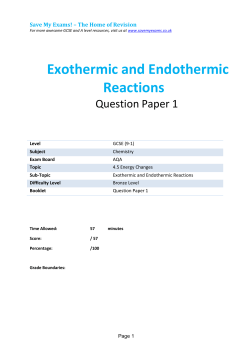 Exothermic and Endothermic Reactions