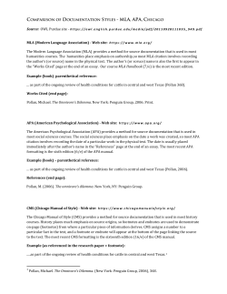 MLA - APA - Chicago Style Comparison