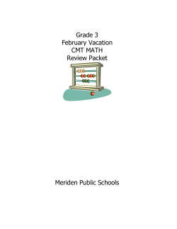Grade 3 February Vacation CMT MATH Review Packet Meriden