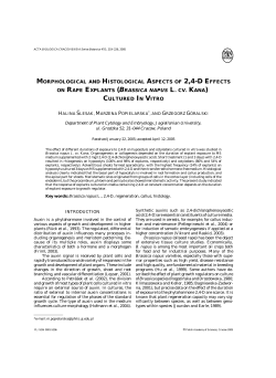 (brassica napus l. cv. kana) cultured in vitro