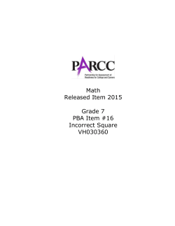 Math Released Item 2015 Grade 7 PBA Item #16 Incorrect Square