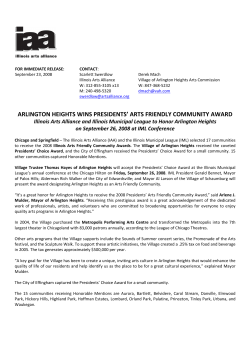 Arts Friendly Community Awards Press Release