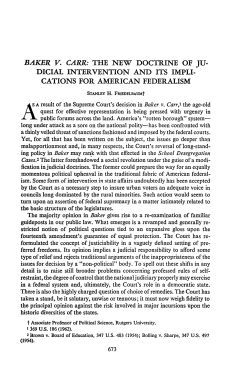 Baker v. Carr: The New Doctrine of Judicial