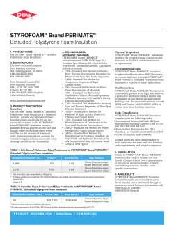 STYROFOAM&trade; Brand PERIMATE&trade; Extruded Polystyrene Foam