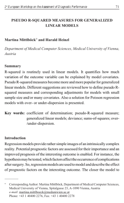 PSEUDO R-SQUARED MEASURES FOR GENERALIZED LINEAR