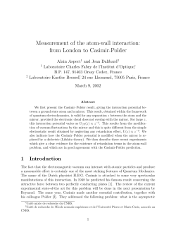 Measurement of the atom-wall interaction: from London - ENS-phys