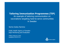 TAiloring Immunization Programmes (TIP) an example of tailoring