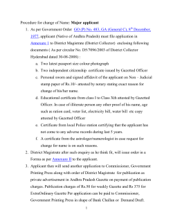 Procedure for change of Name