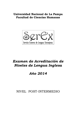 Examen de Acreditaci&oacute;n de Niveles de Lengua Inglesa A&ntilde;o 2014