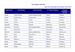 The Irregular Verb List