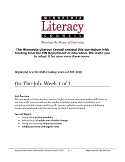 Week 1 of 1 - Minnesota Literacy Council