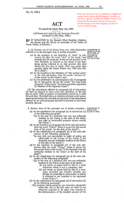 Estate Duty Amendment Act - South African Government