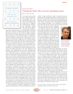 Ordinarily Well: The Case for Antidepressants