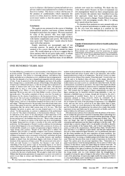 one hundred years ago