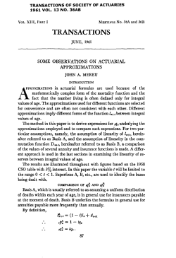 Some Observations on Actuarial Approximations