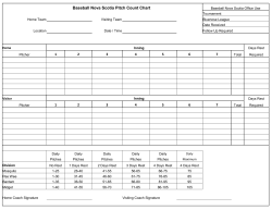 Pitch Count Sheet - Baseball Nova Scotia