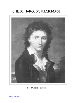 CHILDE HAROLD`S PILGRIMAGE