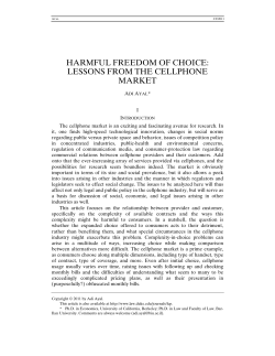 Harmful Freedom of Choice: Lessons from the Cellphone Market