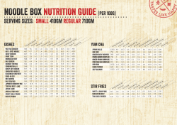 NOODLE BOX NUTRITION GUIDE (PER 100G)