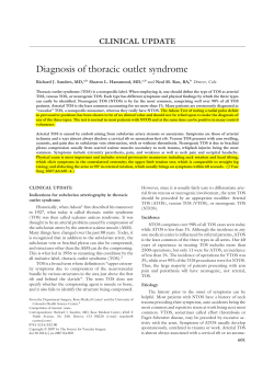 Diagnosis of thoracic outlet syndrome