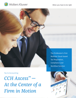 CCH Axcess&trade; &mdash; At the Center of a Firm in Motion