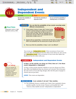 Independent and Dependent Events