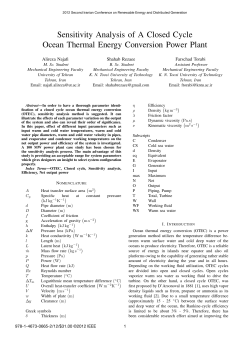 Sensitivity Analysis of A Closed Cycle Ocean Thermal Energy