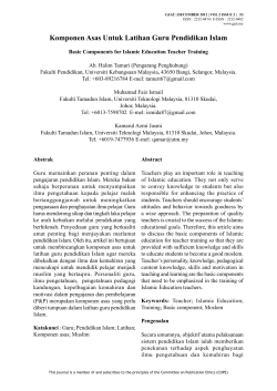 Komponen Asas Untuk Latihan Guru Pendidikan Islam