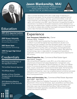 to view Jason`s full resume - East Tennessee Valuation Inc.