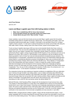 Liqvis and Meyer Logistik open first LNG fueling