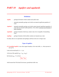 PART 10 Aquifers and aquitards - Dr. M. Zreda