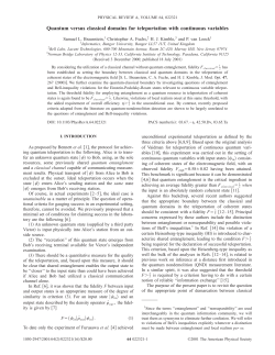 Quantum versus classical domains for teleportation with continuous