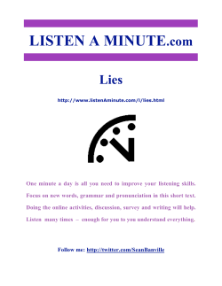 LISTEN A MINUTE.com Lies