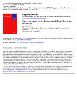 Harvey class monopoly rent