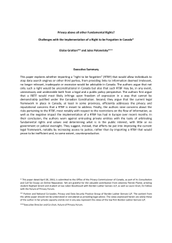 Privacy above all other Fundamental Rights?