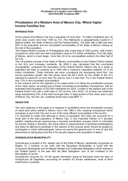 Privatization of a Western Area of Mexico City. Where higher Income